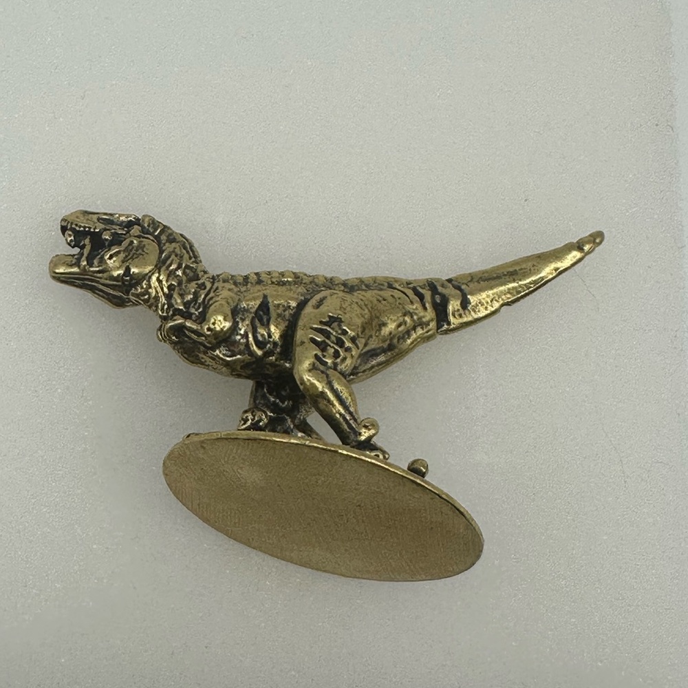 Brass T-Rex Miniature Figurine for Dinosaur Enthusiasts - Picture 11 of 11